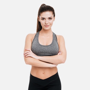 black sports legging and grey sports bra by addictionentps