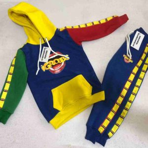 kids multi color cotton fleece jogger suits apparel with custom logo side panels manufacturer supplier addiction enterprises