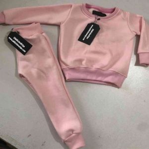 kids o neck sweat suits cotton fleece apparel pink with custom logo manufacturer supplier addiction enterprises