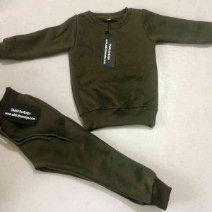 kids o neck sweat suits cotton fleece apparel green with custom logo manufacturer supplier addiction enterprises