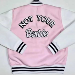 Letterman varsity wool leather sleeve jacket coat pink chenille embroidery logo custom manufacturer addiction enterprises