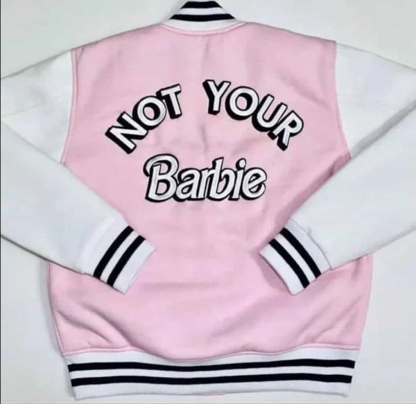 Letterman varsity wool leather sleeve jacket coat pink chenille embroidery logo custom manufacturer addiction enterprises