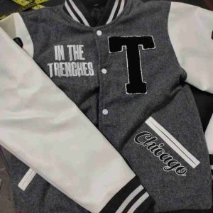 college man letterman satin varsity jacket wool leather grey custom embroidery logo manufacturer addiction enterprises